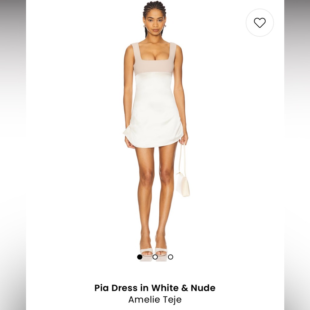 Amelie Teje Beige white Mini Dress Sz S NWT